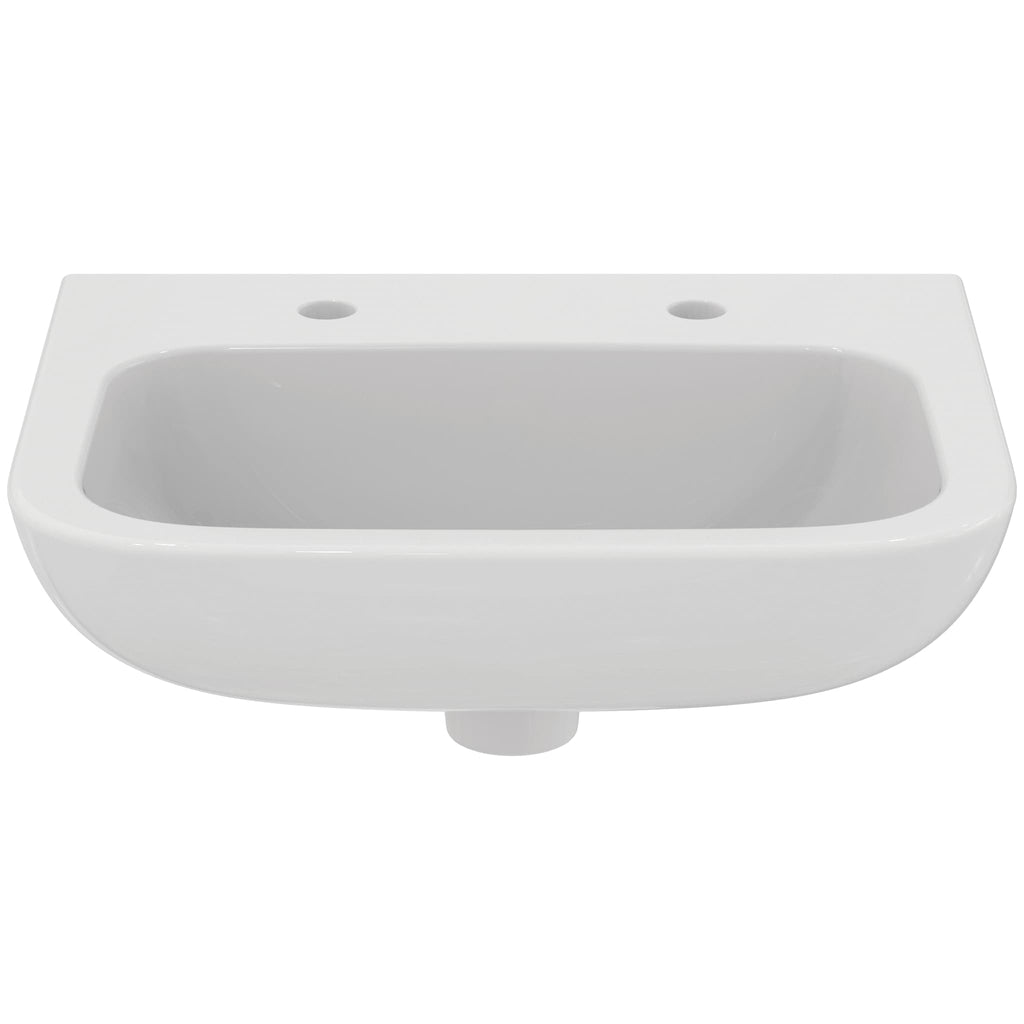 Armitage Shanks Portman 21 50cm 2 taphole washbasin, no overflow, no chainstay hole.